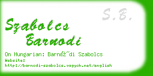 szabolcs barnodi business card